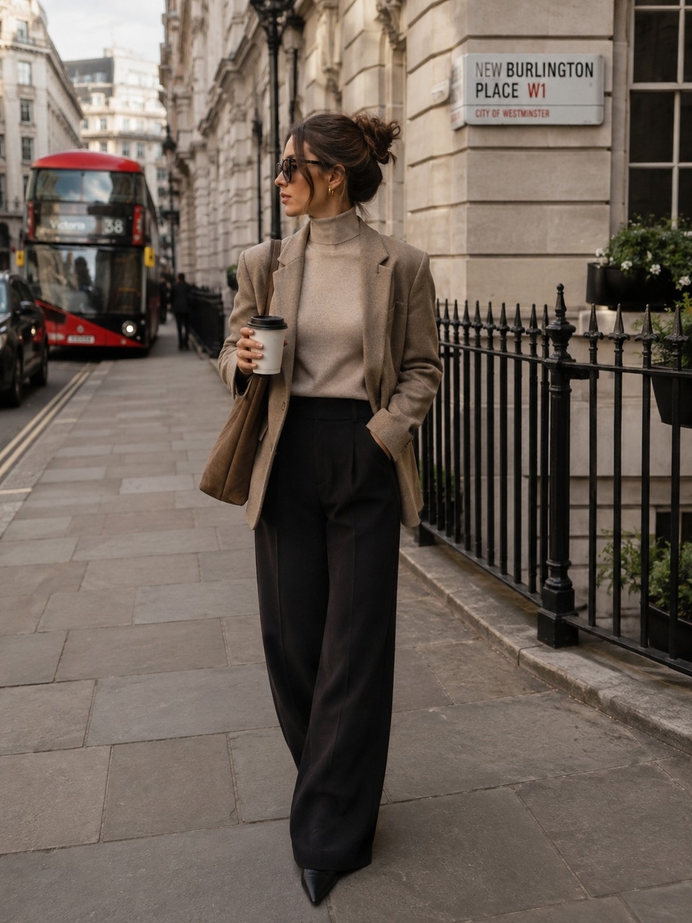 Mango Black Wide-Leg Trousers Pants XS